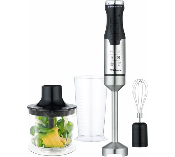 Изображение товара Блендерный набор SAKURA SA-6265SW 800 Вт DC мотор, стакан, чоппер, венчик УТ000001884