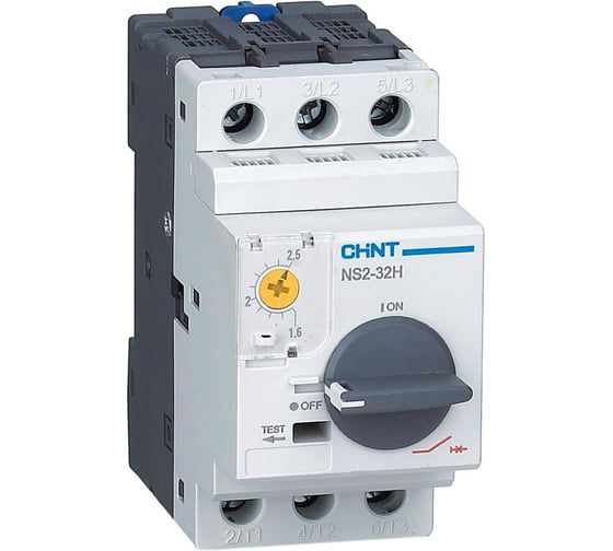 Изображение товара Автоматический выключатель защиты двигателя CHINT NS2-32H 24-32А с поворотной ручкой (R) 253606