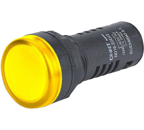 Изображение товара Индикатор CHINT ND16-22D/2C желтый, встроенный резистор, IP65 AC/DC24В (R) (уп. 10 шт.) 593954