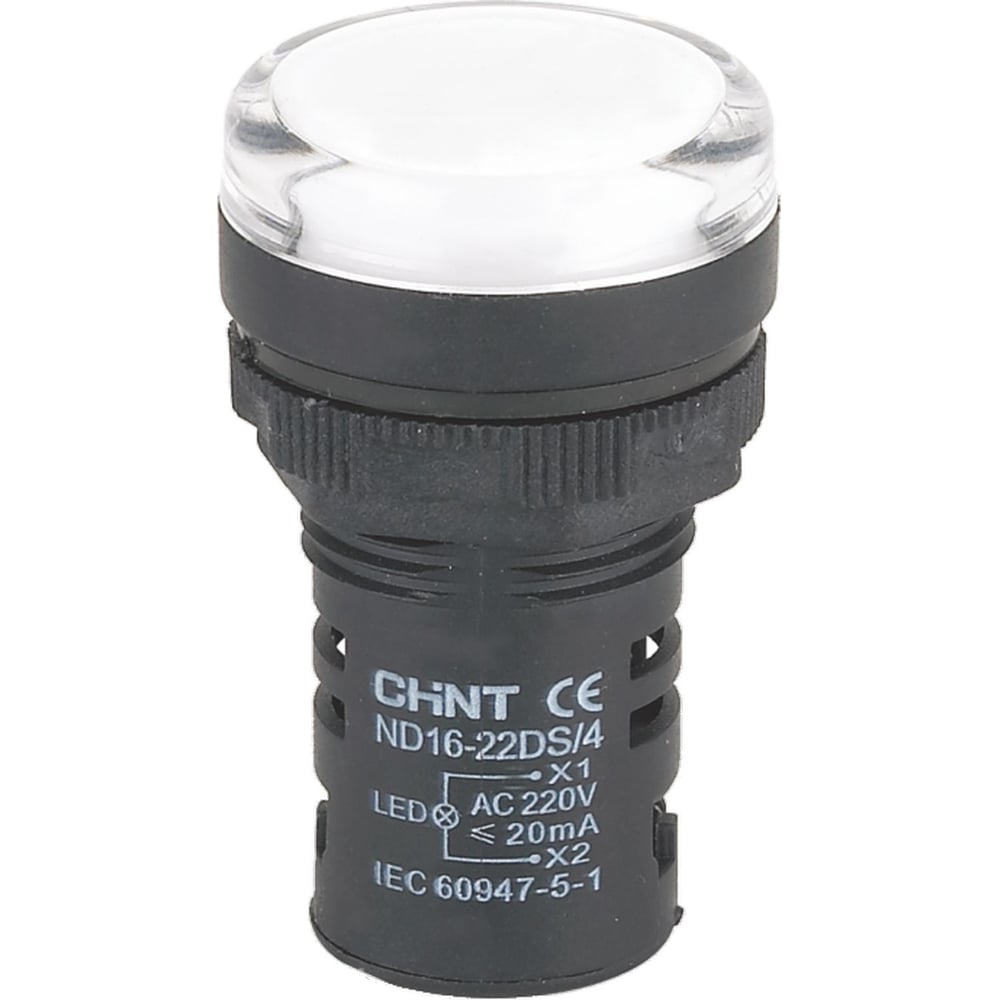 Изображение товара Индикатор CHINT ND16-22DS/4 белый 400В встраиваемый светодиодный Изображение товара Индикатор CHINT ND16-22DS/4 белый 400В встраиваемый светодиодный