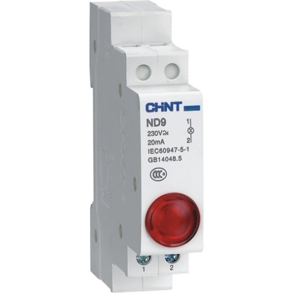 Изображение товара Индикатор CHINT ND9-1/r красный AC/DC 24В светодиодный на DIN-рейку