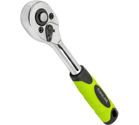 Изображение товара Трещотка реверсивная с двухкомпонентной резиновой рукояткой ForsLine 1/4'' (длина 150мм, 24зуб, хромиров. покрытие с доп. термообработкой) FL-80229(63384)