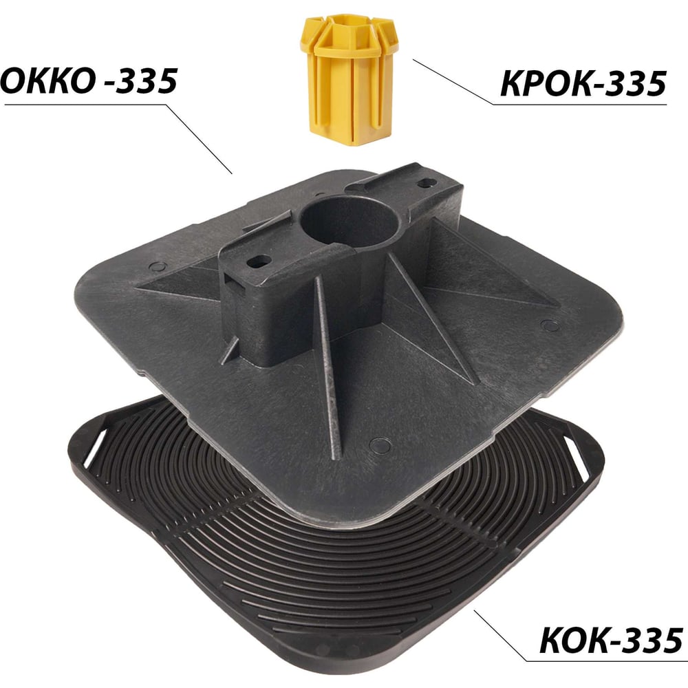 Изображение товара Опора кровельная CABLIDERTRAYS Конкреп-комплект 335 с антивибрационным ковриком