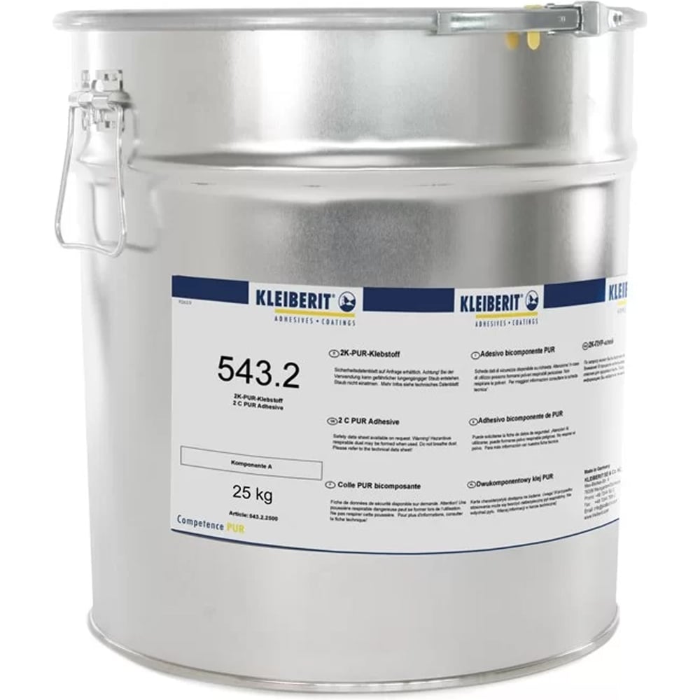 Изображение товара Клей MW 2к ПУ Kleiberit 543.2, ведро 25кг, компонент А, смесь А к Б, 100:55 ВИ-KLB0865/25