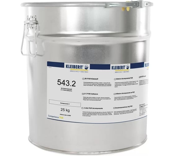 Изображение товара Клей MW 2к ПУ Kleiberit 543.2, ведро 25кг, компонент А, смесь А к Б, 100:55 ВИ-KLB0865/25