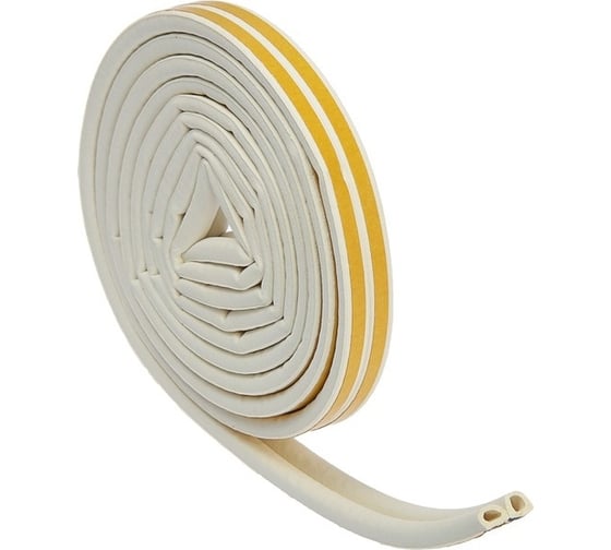 Изображение товара Резиновый уплотнитель ТУНДРА Krep профиль D, размер 9х8 мм, белый, в упаковке 6 м 3794720