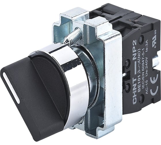 Изображение товара Переключатель CHINT NP2-BD33, 3 положения фиксацией, 2НО, IP40 (R) (уп. 10 шт.) 573982