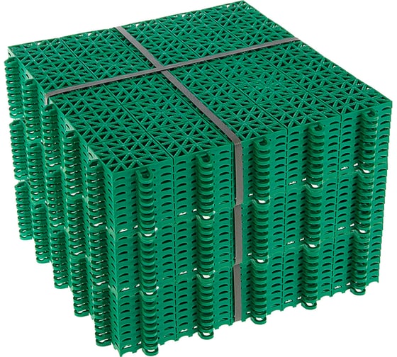 Изображение товара Покрытие для дорожек модульное универсальное ГеоПластБорд 330x330x10 мм, зеленое, 27 шт, зеленый УМП_330.330.10_з_27