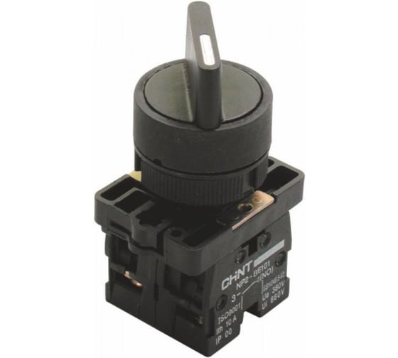 Изображение товара Переключатель CHINT NP2-ED33, 3 положения фиксацией, 2НО, IP40 (R) (уп. 10 шт.) 574098