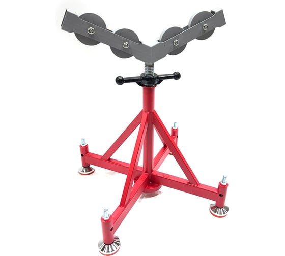 Изображение товара Большая опорная стойка для труб REDLI с роликовой головкой, 610-920мм TD1108HR