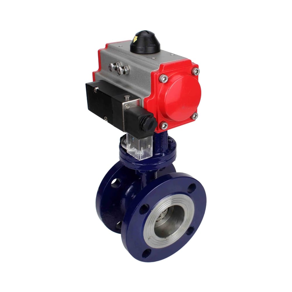 Изображение товара Затвор дисковый DN.ru с пневмоприводом Ду50 Tройной эксцентричный