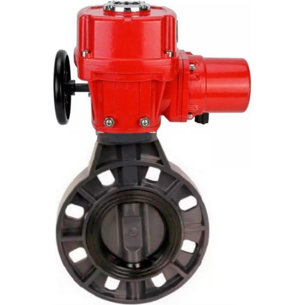 Изображение товара Затвор дисковый DN.ru НПВХ-НПВХ-E-2W-Fb-ISO Дн200 Ру10 взрывозащищенный