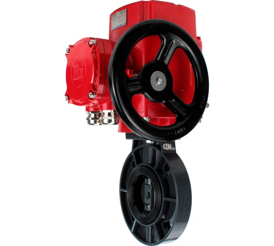 Изображение товара Затвор дисковый DN.ru НПВХ-НПВХ-E-2W-Fb-ISO Дн200 Ру10, эл.привод взрывозащищенный QT-W (M) EX-010 380В D050-87871