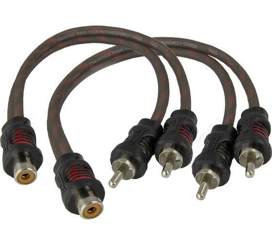 Изображение товара Кабель RCA AurA Y-коннектор, 0.2 метра, 1 мама/2 папы, 2 канала, витая пара, 2 штуки RCA-0Y11