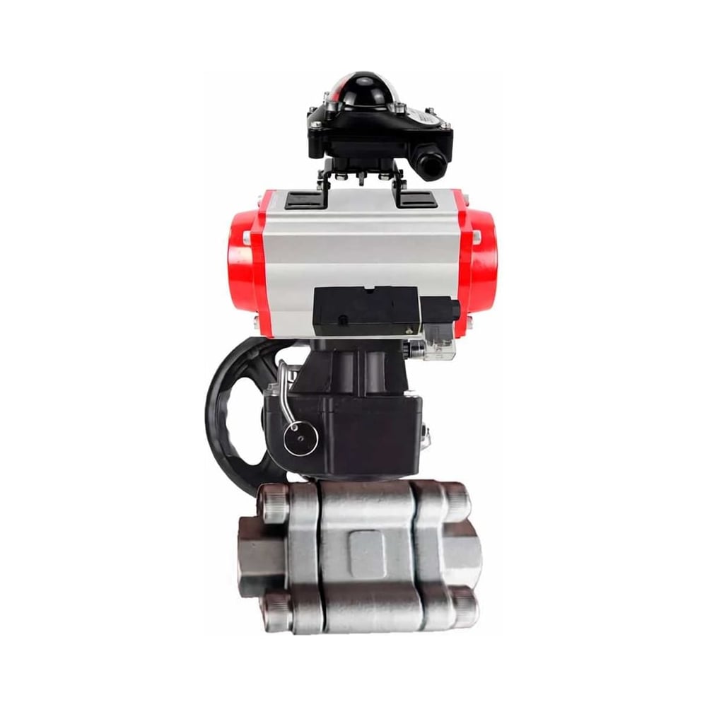 Изображение товара Кран шаровой DN.ru 316-316-PTFE-FP-SW-ISO-H Ду40 Ру63 пневмопривод