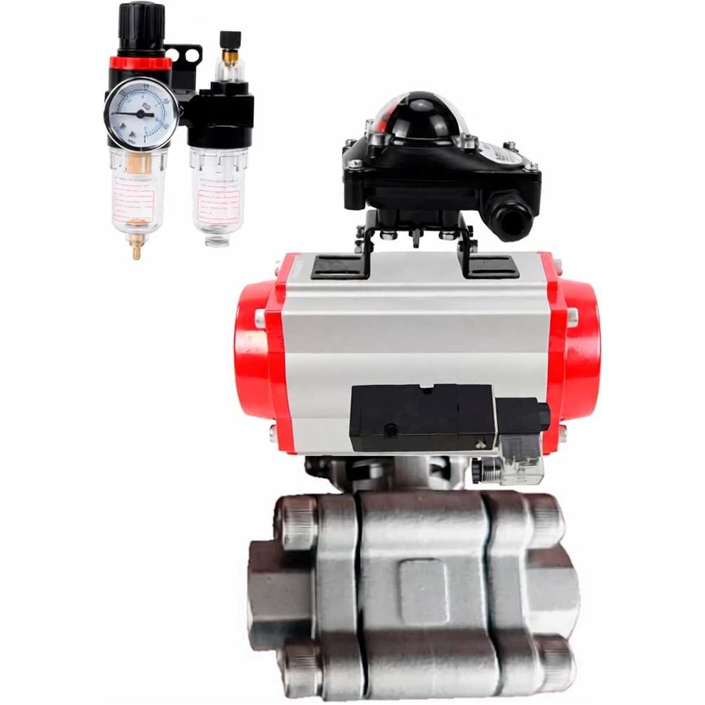 Изображение товара Кран шаровой DN.ru 316-316-PTFE-FP-SW-ISO-H Ду65 ру63 под приварку пневмопривод Изображение товара Кран шаровой DN.ru 316-316-PTFE-FP-SW-ISO-H Ду65 ру63 под приварку пневмопривод