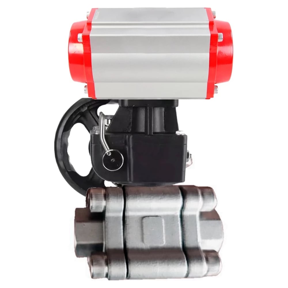 Изображение товара Кран шаровой DN.ru 316-316-PTFE-FP-SW-ISO-H Ду80 Ру63 с пневмоприводом