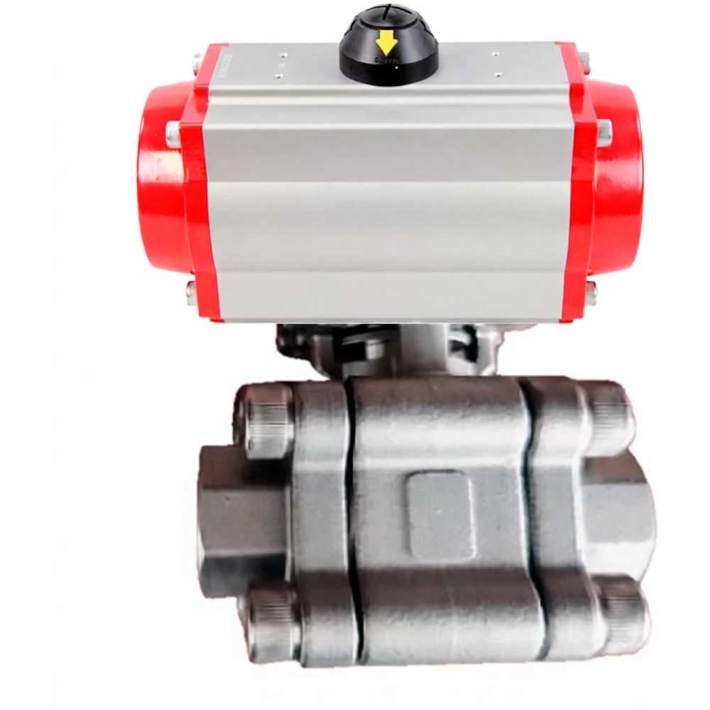 Изображение товара Кран шаровой DN.ru 316-316-PTFE-FP-SW-ISO-H Ду80 Ру63 под приварку пневмопривод