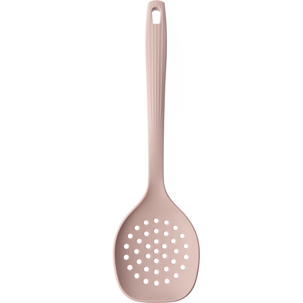 Изображение товара Шумовка HomeQueen Прайм из силикона, 380 мм, бежевый, удобная кухонная лопатка