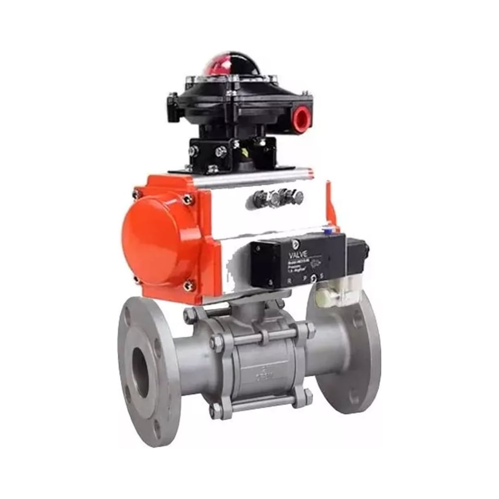 Изображение товара Кран шаровой DN ru Ду20 Ру40 пневмопривод фланцевый профессиональный металл