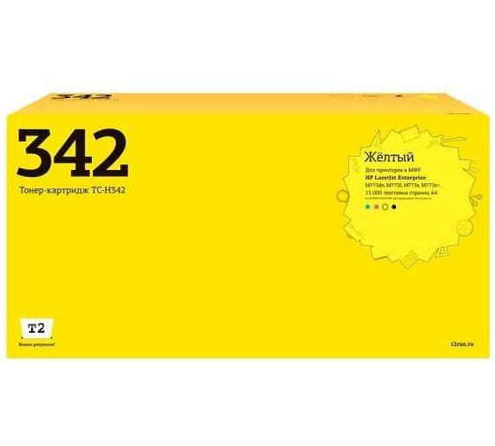 Изображение товара Картридж T2 для HP CLJ Enterprise CP5525/M750/700 M775, 15000 страниц, желтый, с чипом TC-HCE272A/CE342A