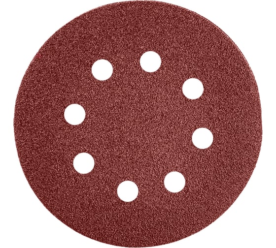 Изображение товара Наждачная бумага GRAFF 125 мм P150 8 отверстий 5 шт в блистере 145125150