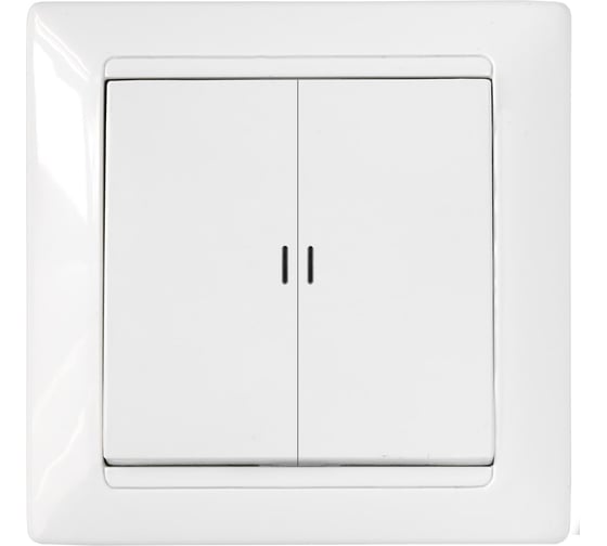 Изображение товара 2-клавишный выключаетль Bylectrica скрытой установки с подсветкой, серия СТИЛЬ, белый, С510-815