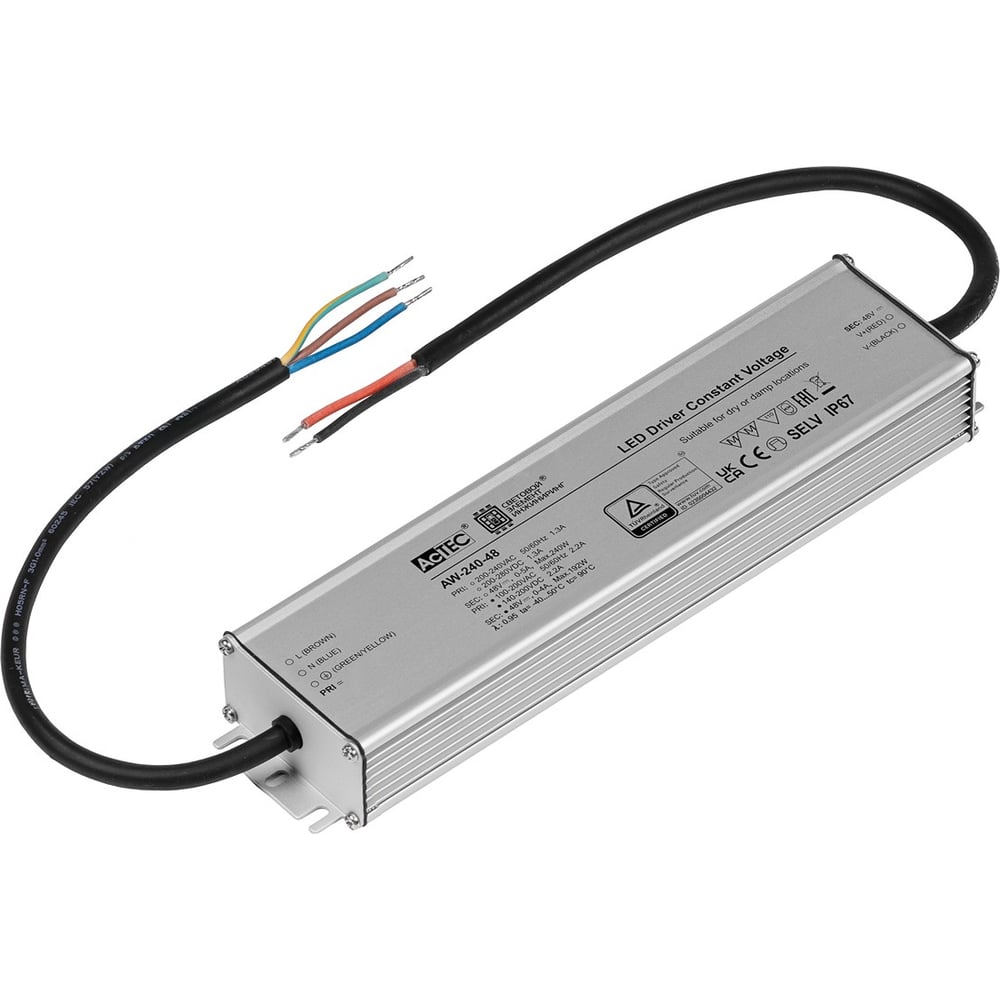 Изображение товара Блок питания AcTEC 48В 240Вт IP67 для светодиодов и линеек