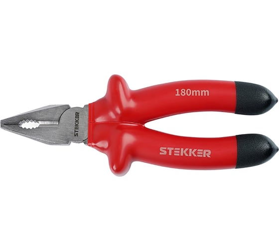 Изображение товара Плоскогубцы комбинированные диэлектрические STEKKER 180мм, PLE1-180-S 50502