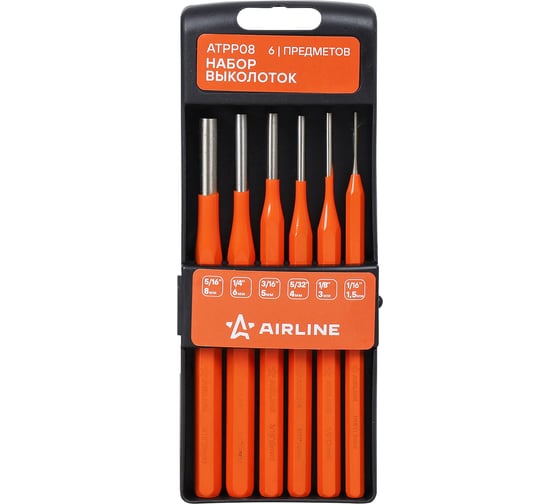 Изображение товара Набор выколоток AIRLINE 6 пр. 1.5-8мм, холдер ATPP08