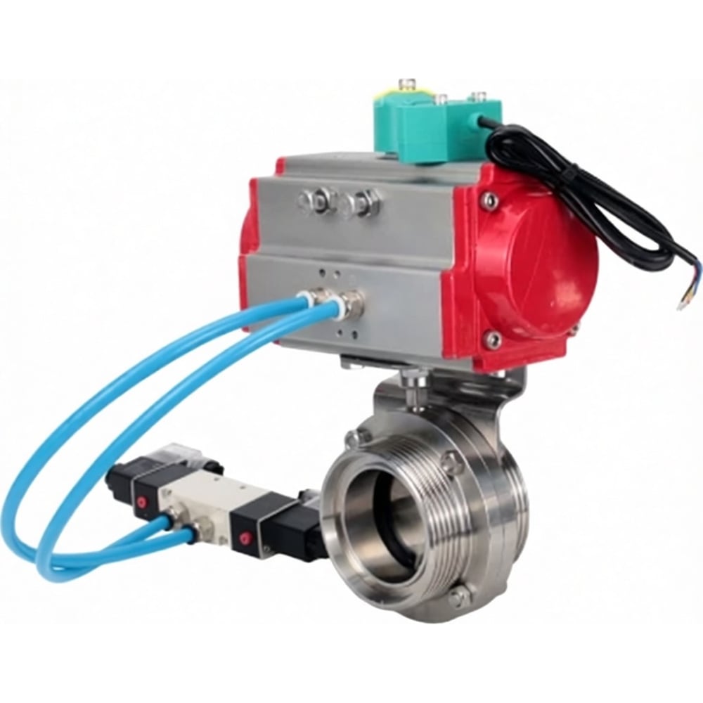 Изображение товара Затвор дисковый DN.ru 304-304-EPDM-2W-T-H Ду80 нержавеющая сталь резьба