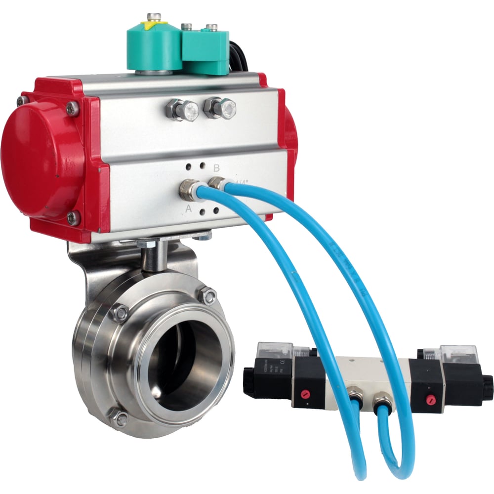 Изображение товара Затвор дисковый DN.ru 304-304-EPDM-2W-C-H Ду65 Ру10 кламповый