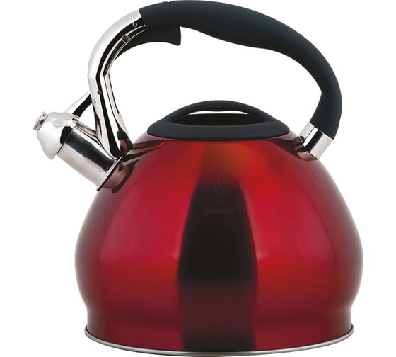 Изображение товара Чайник Leonord Sonne-3101R из нержавеющей стали со свистком объем 3.4 л окрашенный капс. дно 00 2804