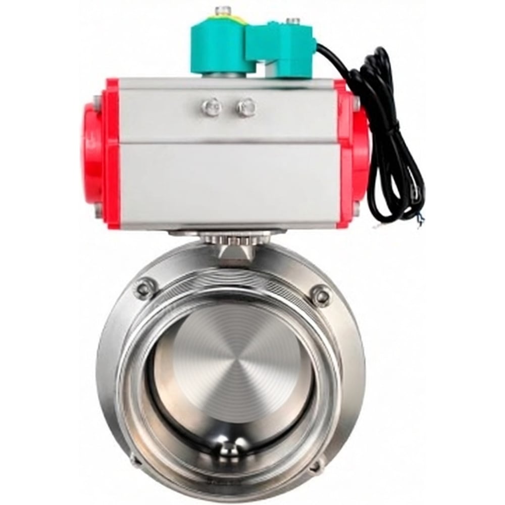 Изображение товара Затвор дисковый DN.ru 304-304-EPDM-2W-T-H Ду15 Ру10 резьбовой, пищевая нерж. сталь, пневмопривод SA-065, МППП-200 D050-90058