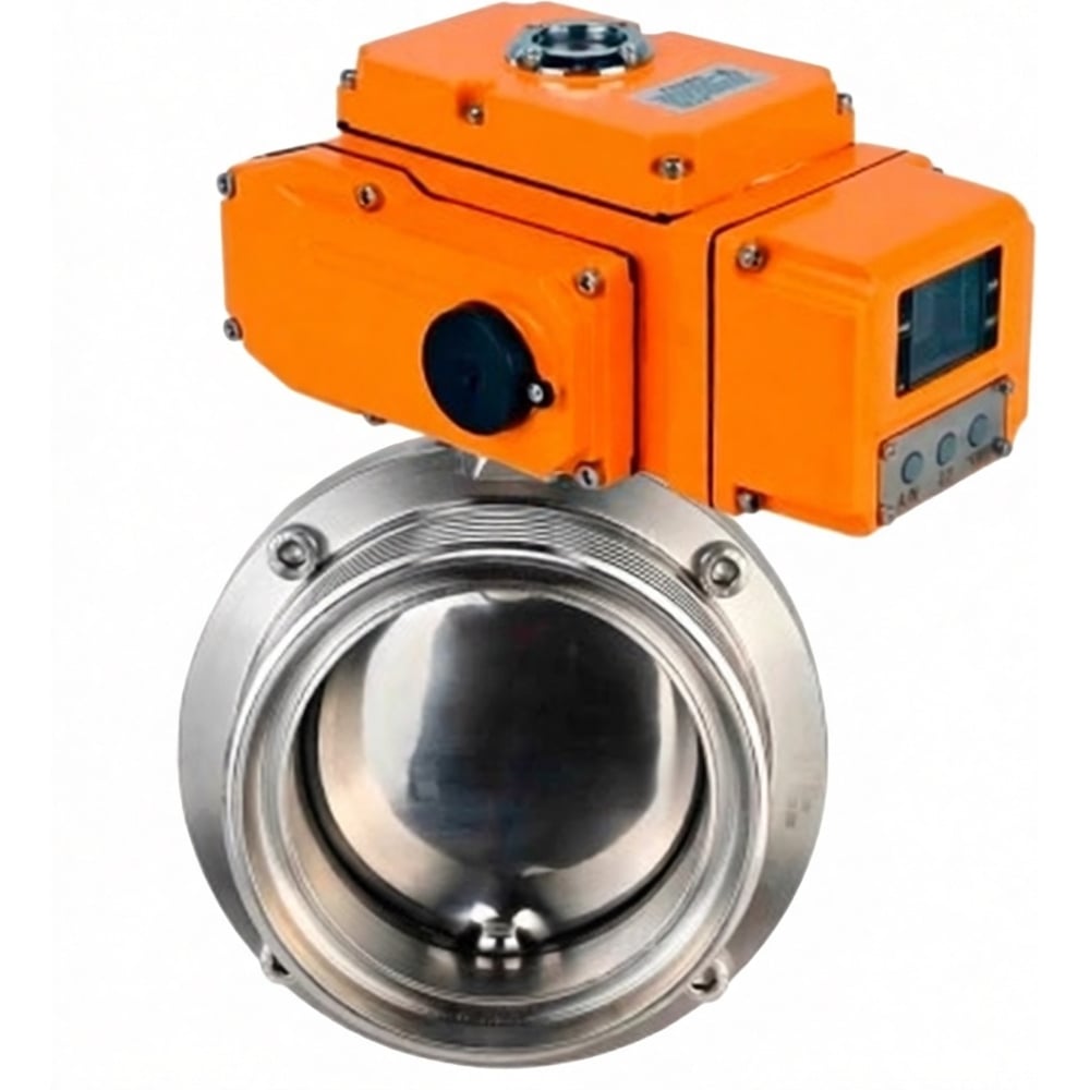 Изображение товара Затвор дисковый DN.ru 304-304-Sil-2W-T-H с электроприводом и нержавеющей сталью Ду25