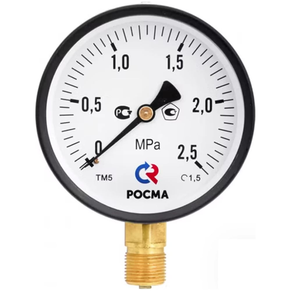 Манометр РОСМА ТМ-210Р.00 радиальный (0-0.25МПа) G1/4 2.5, ДК50мм D070-06295