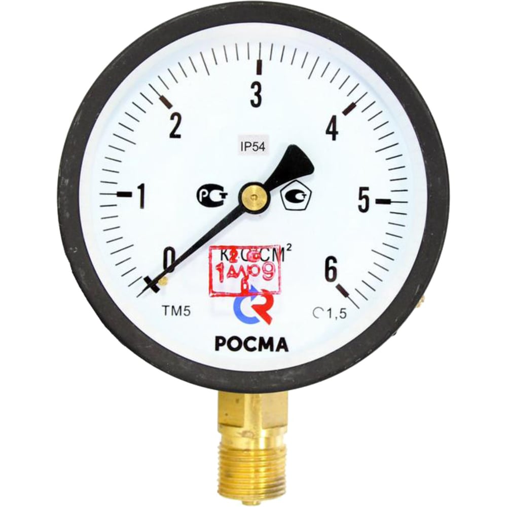 Изображение товара Манометр РОСМА ТМ-510Р.00 IP54 0-0.06 МПа G1/2 100мм радиальный