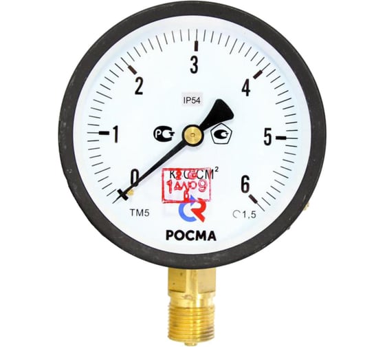 Изображение товара Манометр РОСМА ТМ-510Р.00 радиальный (0-6кгс/см2) М20х1.5 IP54 1.5, ДК100мм D070-04552
