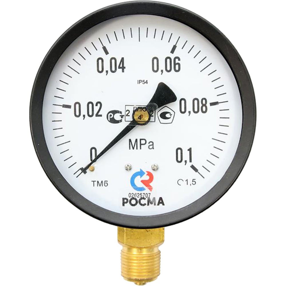 Изображение товара Манометр РОСМА ТМ-610Р.00 аналоговый профессиональный от 0 до 0.1 МПа