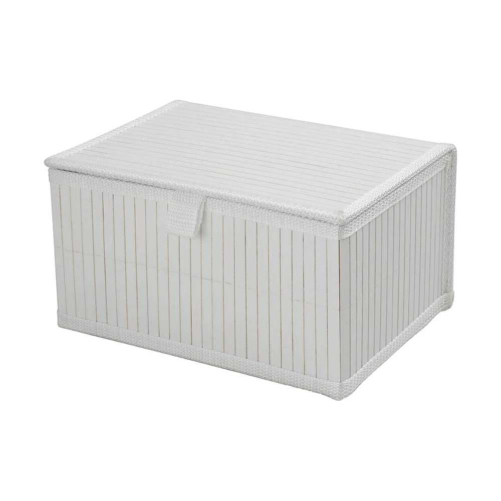 Изображение товара Корзина стеллажная из бамбука с крышкой Natural House Shan-23S белая