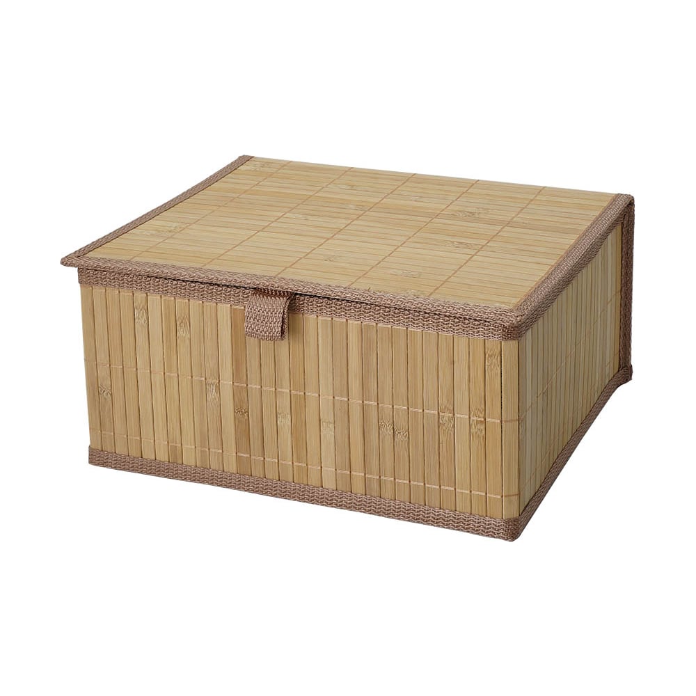 Изображение товара Корзина стеллажная Natural House с крышкой Бамбук, Д290 Ш230 В140, натуральный Shan-21M