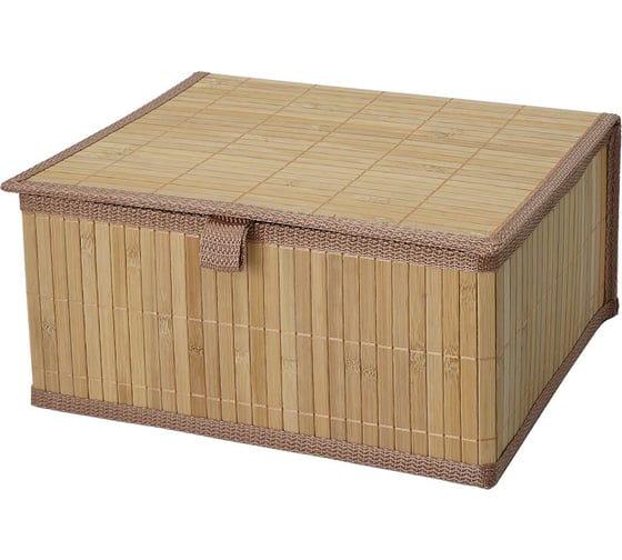 Изображение товара Корзина стеллажная Natural House с крышкой Бамбук, Д290 Ш230 В140, натуральный Shan-21M