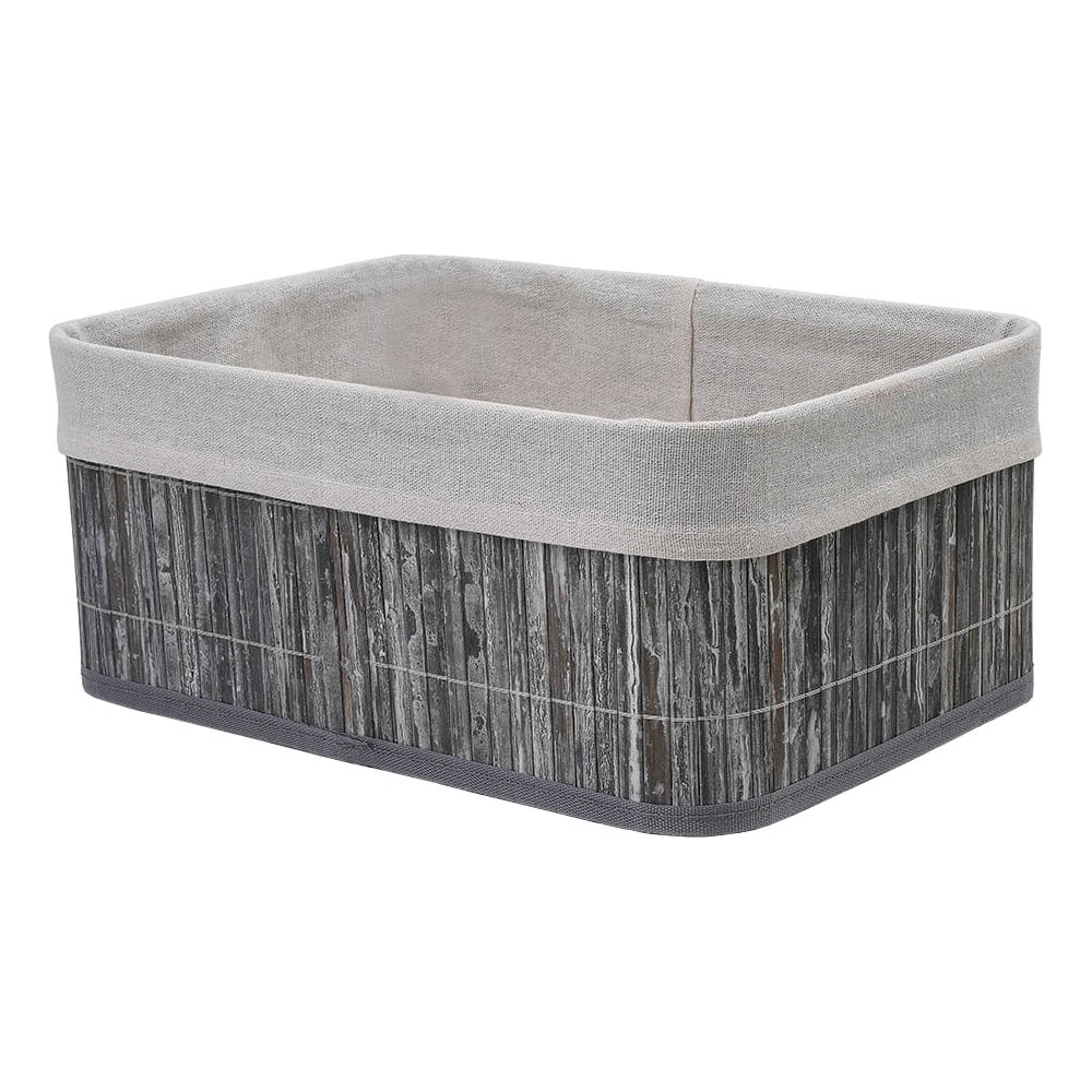 Изображение товара Корзина стеллажная Natural House Бамбук, Д330 Ш230 В140, пепельный, белый Shan-18L