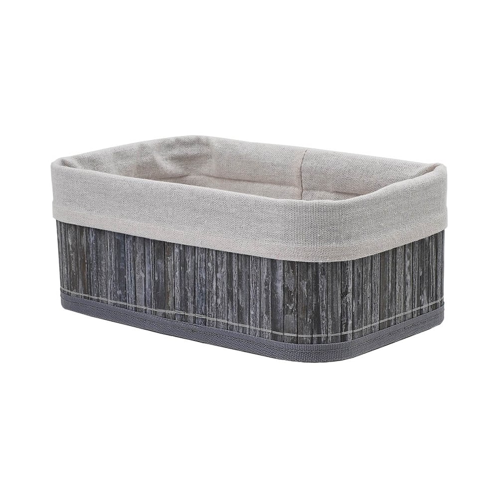 Изображение товара Корзина стеллажная Natural House Бамбук, Д260 Ш160 В100, пепельный, белый Shan-18S