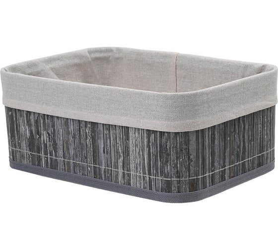 Изображение товара Корзина стеллажная Natural House Бамбук, Д300 Ш200 В120, пепельный, белый Shan-18M