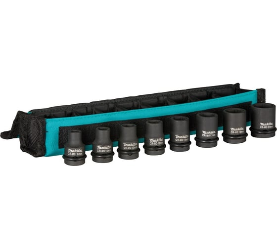 Изображение товара Набор ударных торцовых головок Makita Impact Black 1/2, 8 шт (8,10,12,13,14,17,19,21 мм) E-16601