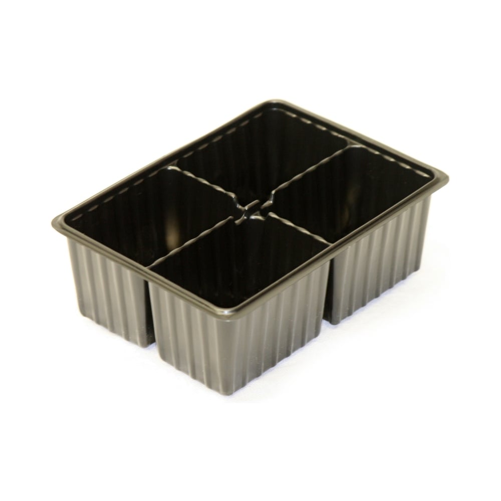 Изображение товара Мини-кассета для рассады ЛЕТО 4 ячейки 18x13.5x6 см полистирол чёрная