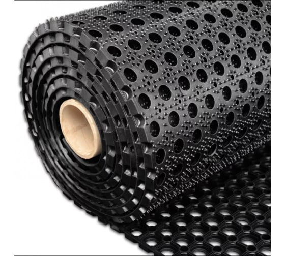 Изображение товара Резиновая напольная дорожка в рулоне QZRP 1х10х16 мм Ячейка 1х10х16 мм "Ячейка"