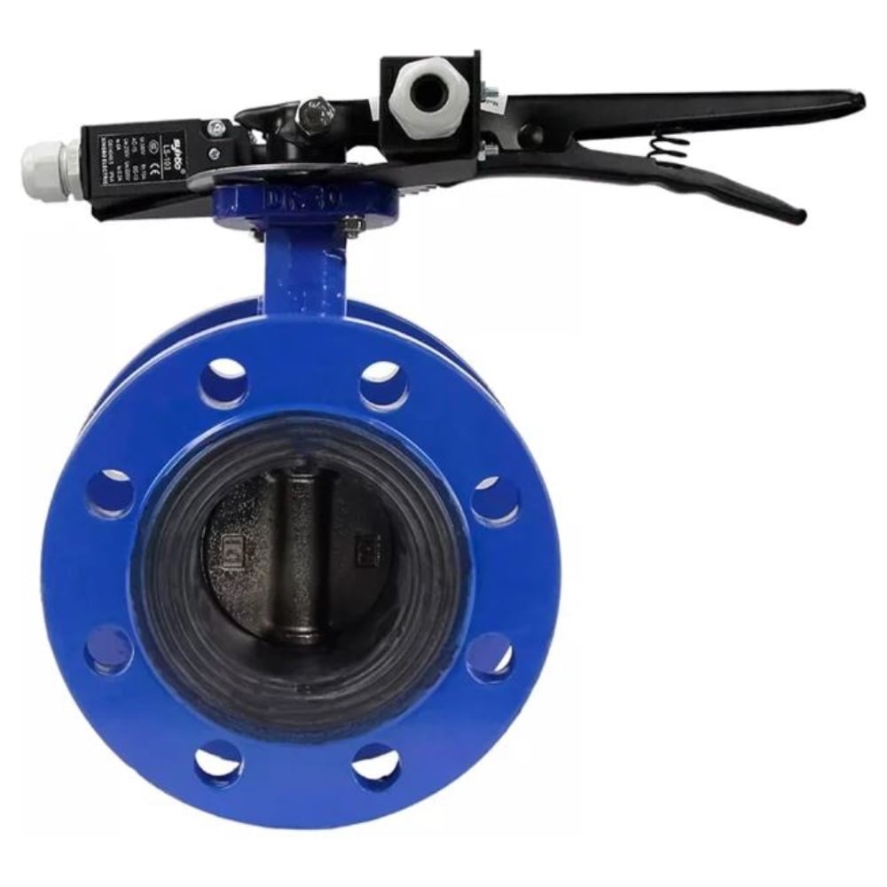 Изображение товара Дисковый затвор DN.ru GGG40-304-EPDM-2W-F-H Ду125 фланец с датчиками для промышленной эксплуатации