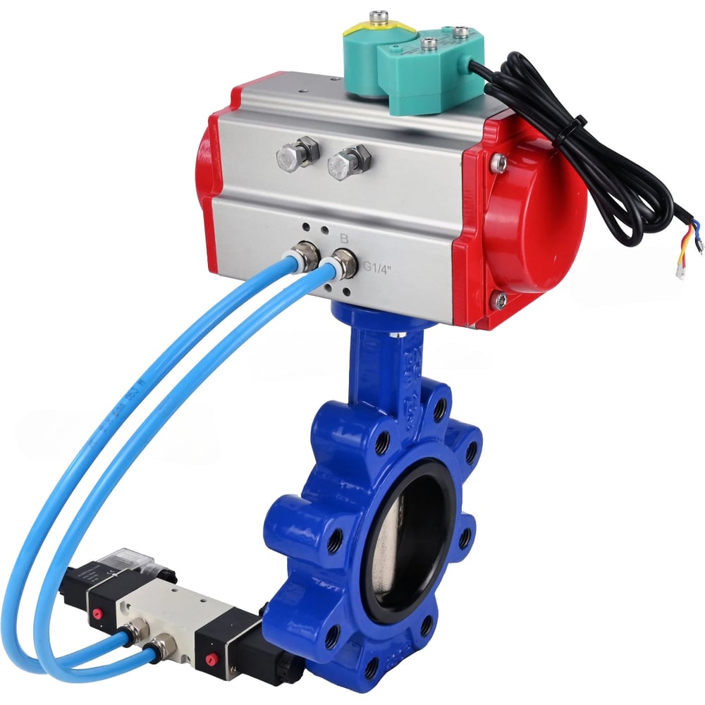 Изображение товара Затвор дисковый DN.ru QT450-QT450-NBR-2W-Fb-H Диаметр 65 мм